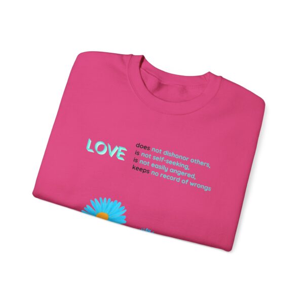 Blue Love Flowers Sweatshirt - Unisex - Image 3