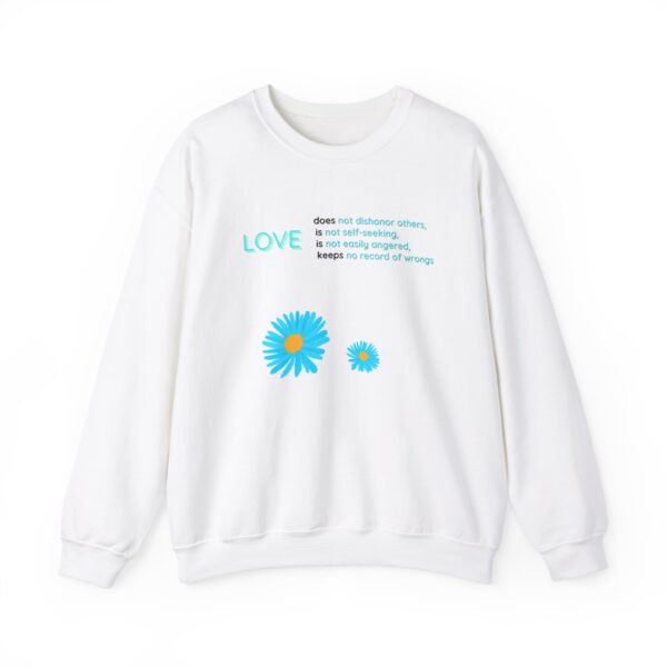 Blue Love Flowers Sweatshirt - Unisex - Image 4