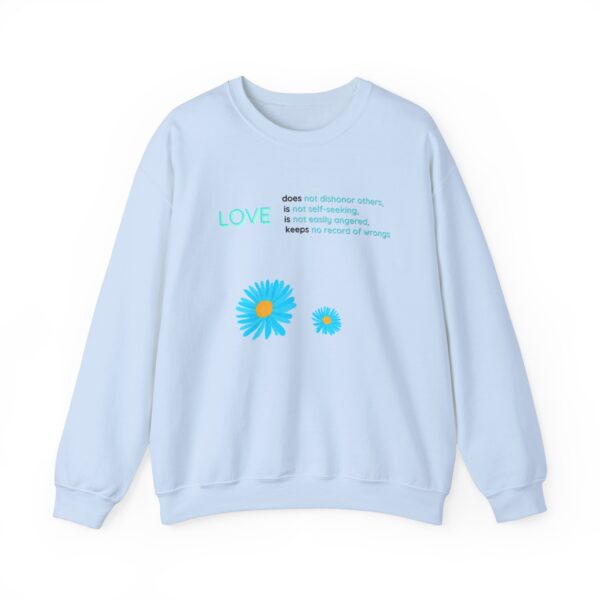 Blue Love Flowers Sweatshirt - Unisex - Image 7