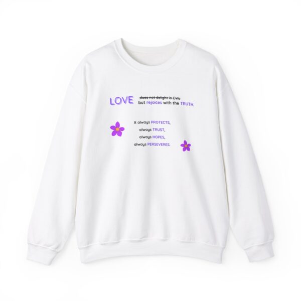 Purple Love Flowers Sweatshirt - Unisex - Image 4