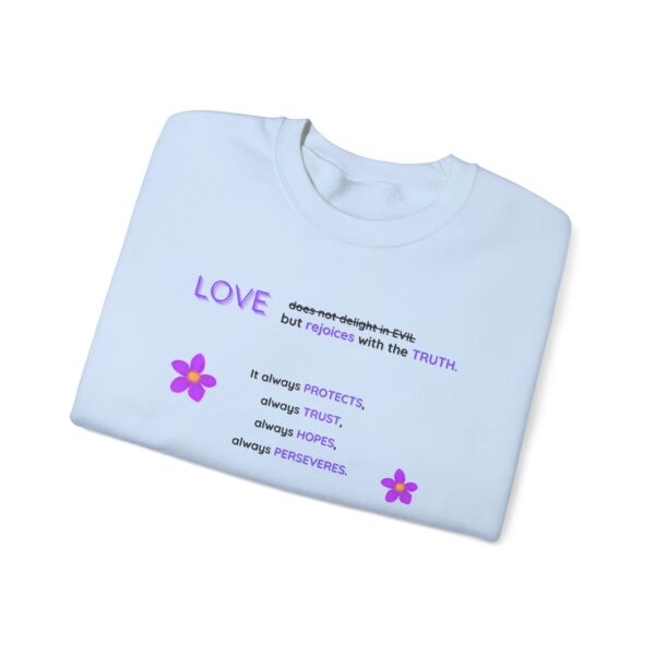 Purple Love Flowers Sweatshirt - Unisex - Image 3