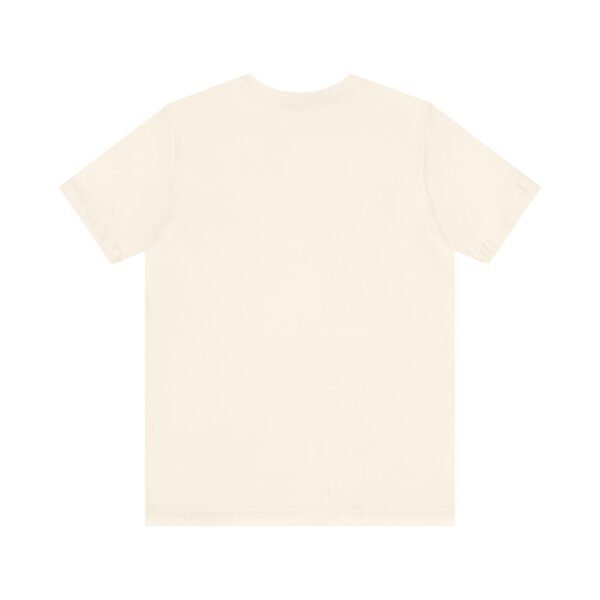 the back of a beige t-shirt