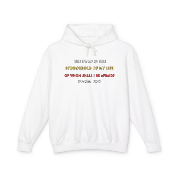 a white sweatshirt with words on it