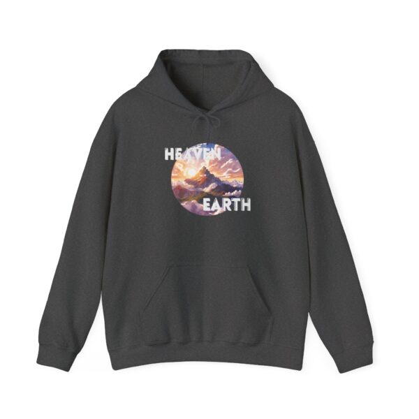 a gray hoodie with a mountain inside a circle and text around it